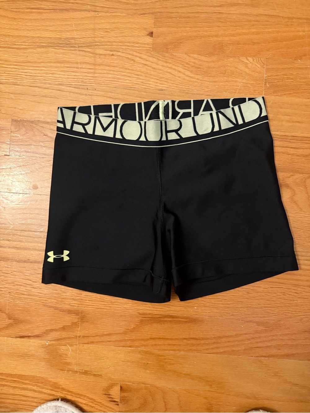 Under Armour Black Bike Shorts with Contrasting Logo Waistband